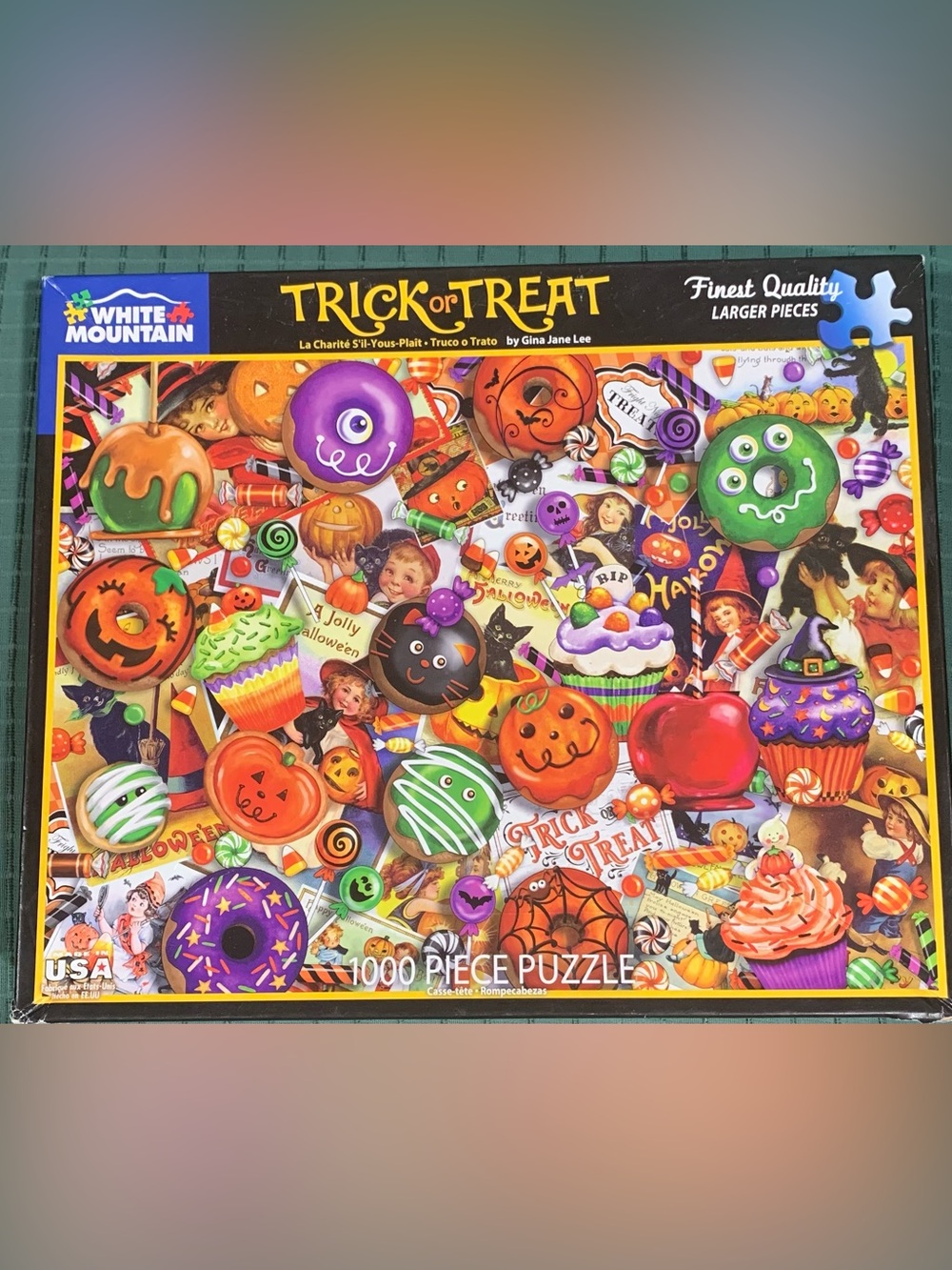 White Mountain Trick or Treat Candy and Sweets 1000 Piece Halloween Jigsaw Puzzl
